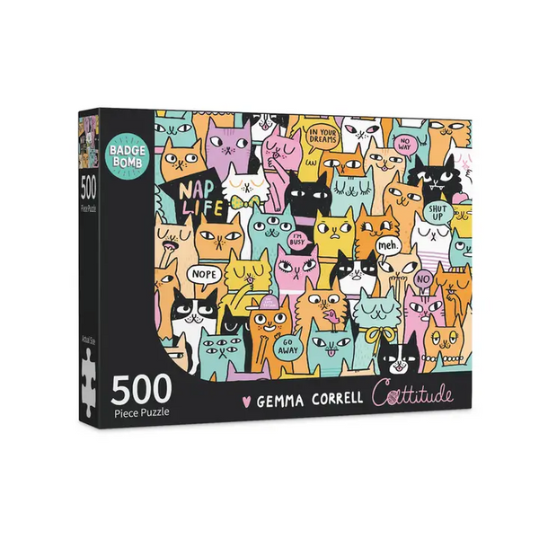 Gemma Correll Cattitude 500 Piece Puzzle