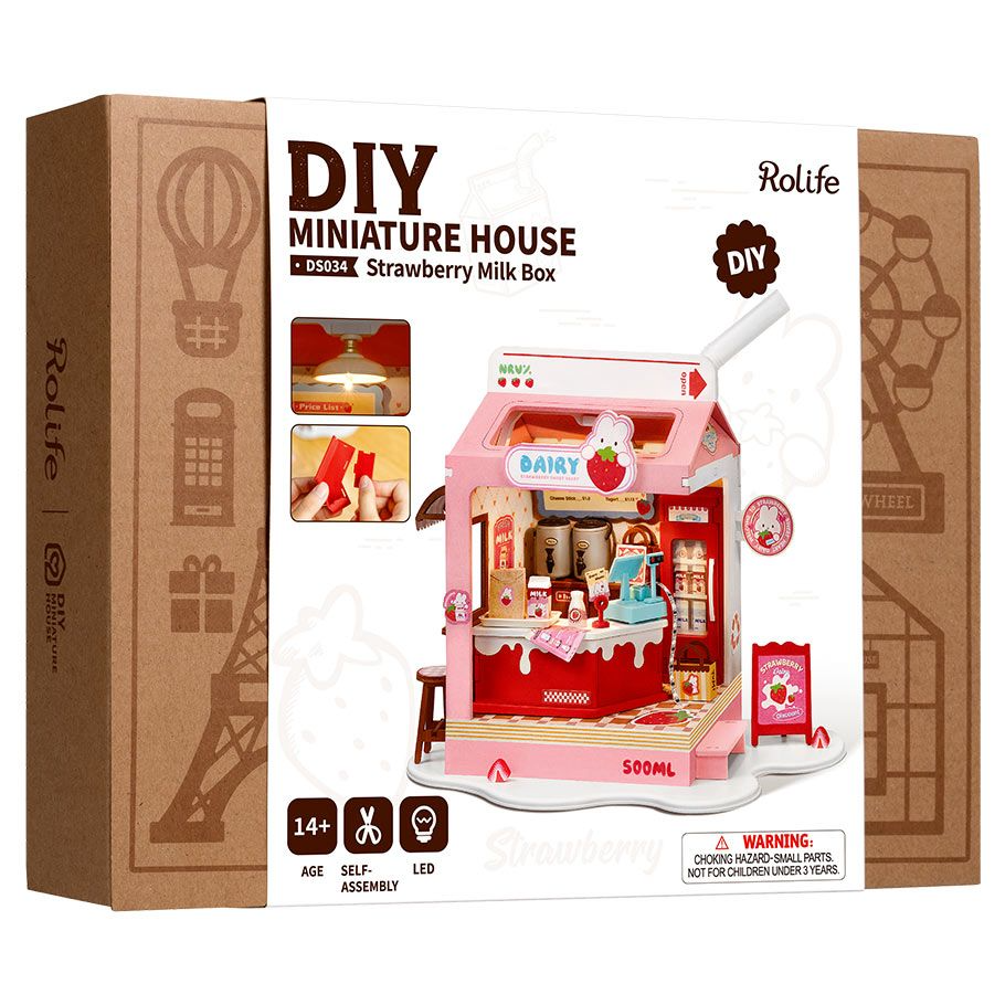 Strawberry Milk Box - 3D Miniature Scene – Tanuki Games