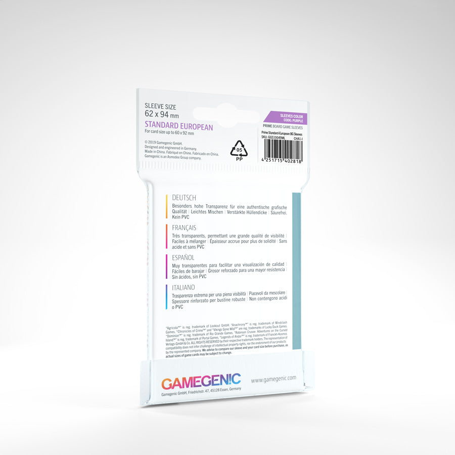 Gamegenic Sleeves Prime (FF Purple) (Standard European) (50)  Tanuki Games
