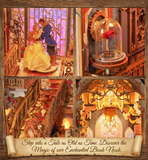 DIY Book Nook Kit: Enchanted Rose w/ Dust Cover - 3D Miniature Scene