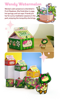 Fruit Meadows Milk Cartons: Kawaii Cat Dice Sets