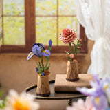 3D Wooden Flower Puzzle: Purple Iris - 3D Miniature Scene