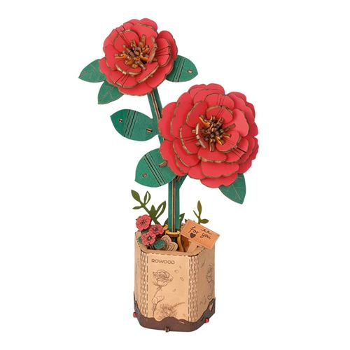 Red Camellia - 3D Miniature Scene