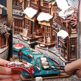 DIY Book Nook Kit: Kyoto Snow Whisper - 3D Miniature Scene