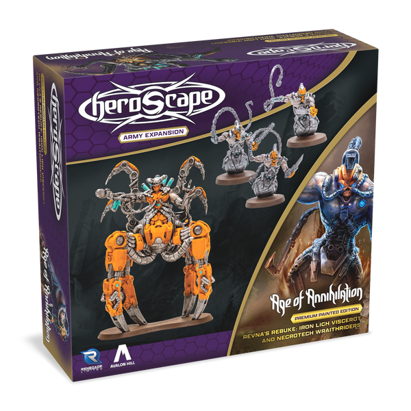 Heroscape: Revna's Rebuke: Iron Lich Viscerot and Necrotech Wraithriders Army Expansion Premium Painted Edition - Wave 2