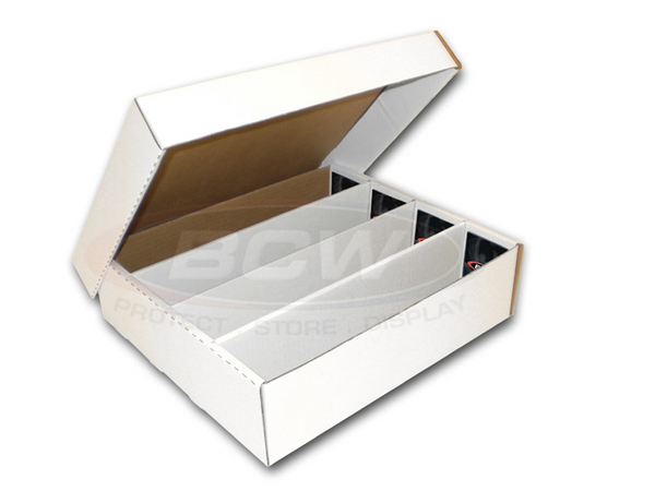 Card Box - 3200Ct Four Row Cardboard - Half Lid