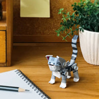 PIPEROID animals Silver Tabby - paper craft kit from Japan