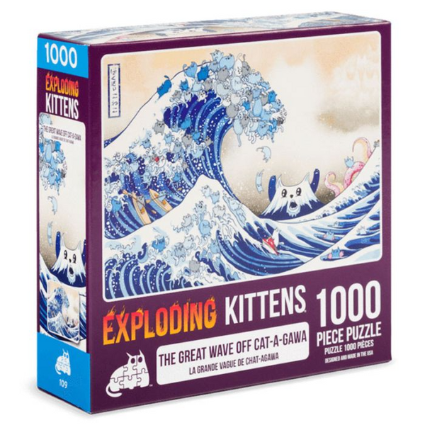 Exploding Kittens Puzzle: Great Wave of Cat-a-gawa 500 Piece