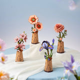3D Wooden Flower Puzzle: Purple Iris - 3D Miniature Scene