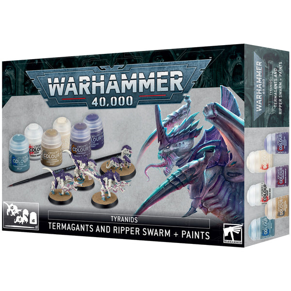 Warhammer 40k - Tyranids - Termagants & Ripper Swarm + Paints Set
