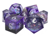 Old School Dice: Sharp Edged 7-Piece Dice Set - Liquid Infused