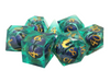 Old School Dice: Sharp Edged 7-Piece Dice Set - Liquid Infused