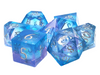 Old School Dice: Sharp Edged 7-Piece Dice Set - Liquid Infused