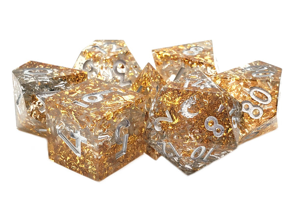 Old School Dice Sharp Edged -Precious Metals