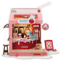 Strawberry Milk Box - 3D Miniature Scene