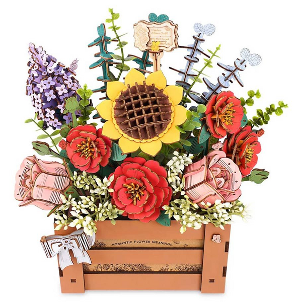 Wooden Bloom Box - 3D Miniature Scene