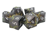 Old School 7 Piece DnD RPG Metal Dice Set: Soaring Dragon