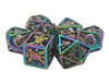 Old School Dice: Hollow Metal 7-Piece Set - Sword & Shield