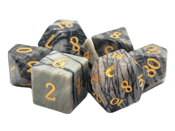 Gemstone - Web Jasper Old School Dice