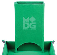 Fold Up Velvet Dice Tower: Green