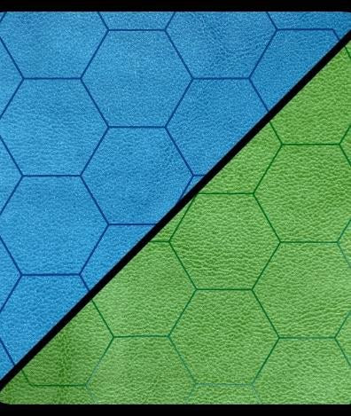 Battlemat: 1in Reversible Blue-Green Hexes (23.5in x 26in Playing Surface)
