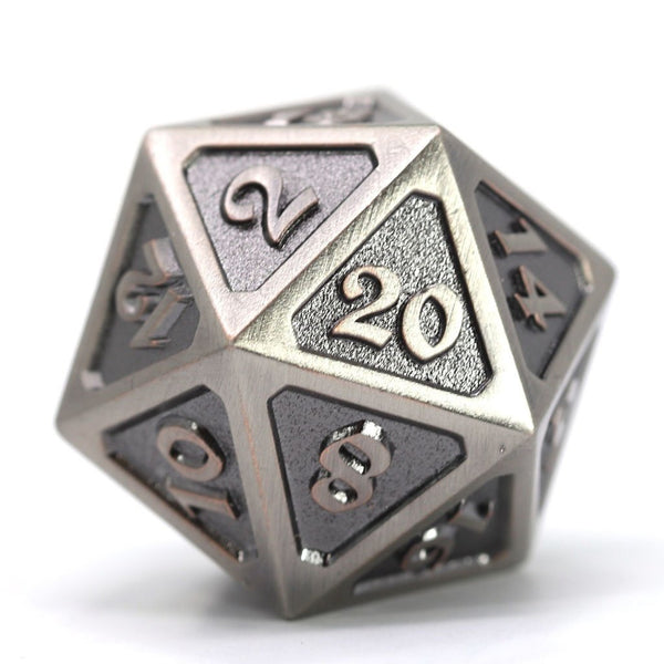 Die Hard Dice D20 25mm - Mythica Battleworn Silver