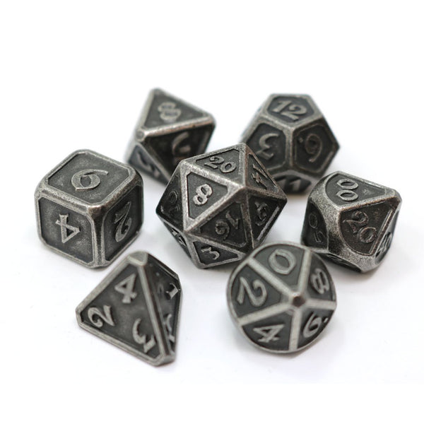 Die Hard 7-Dice Set - Mythica Dark Silver