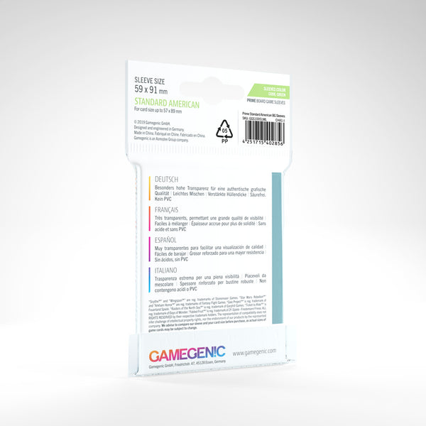 Gamegenic Sleeves Prime (FF Green) (Standard American) (50) Tanuki Games Gamegenic Sleeves Prime (FF Green) (Standard American) (50) Tanuki Games