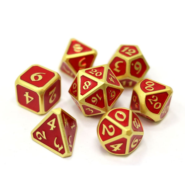 Die Hard 7-Dice Set - Mythica Satin Gold Ruby