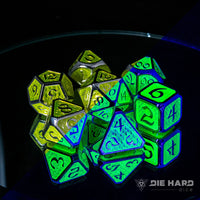 Die Hard 7-Dice Set - AfterDark Drakona Phosphor