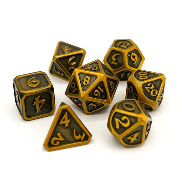 Die Hard 7-Dice Set - Mythica Battleworn Gold