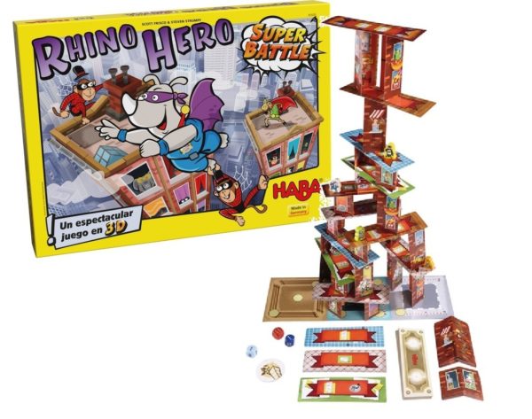  HABA Rhino Hero Super Battle - A Turbulent 3D Stacking Game Fun  for All Ages (Made in Germany) : Toys & Games
